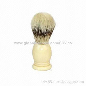 Shaving brush, made of pure badger hair and marmoreal handle